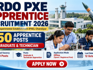 DRDO PXE Apprentice Recruitment 2026 for 50 Graduate and Technician Apprentice posts