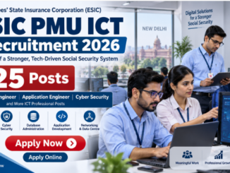 ESIC PMU ICT Recruitment 2026 for networking, cybersecurity and application professionals