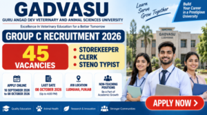 GADVASU Group C Recruitment 2026 for Storekeeper Clerk and Steno Typist posts