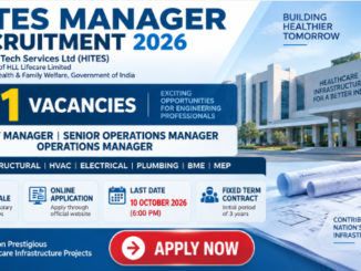 HITES Manager Recruitment 2026 banner showing 21 vacancies and online application details