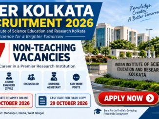 IISER Kolkata Recruitment 2026 for 17 non-teaching vacancies with online application details