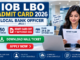 IOB LBO Admit Card 2026 download hall ticket for Local Bank Officer exam