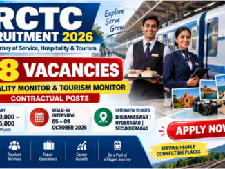IRCTC Recruitment 2026 banner for 28 Hospitality and Tourism Monitor vacancies