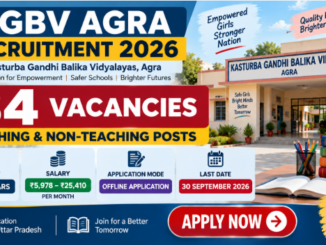KGBV Agra Recruitment 2026 banner showing 34 teaching and non-teaching vacancies