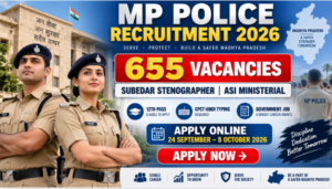 MP Police Recruitment 2026 for 655 Subedar Steno and ASI Ministerial posts apply online