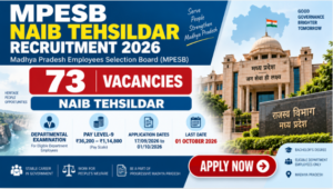 MPESB Naib Tehsildar Recruitment 2026 notification for 73 departmental posts