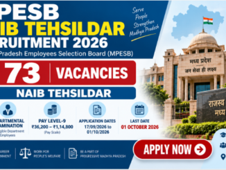 MPESB Naib Tehsildar Recruitment 2026 notification for 73 departmental posts