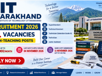 NIT Uttarakhand Recruitment 2026 for 21 Technician, Assistant and non-teaching posts