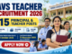 OAVS Teacher Recruitment 2026 for 815 Principal and Teacher vacancies in Odisha