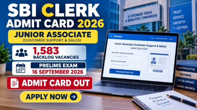 SBI Clerk Admit Card 2026 Backlog Exam SBI Clerk Admit Card 2026 for Junior Associate backlog Prelims exam download update