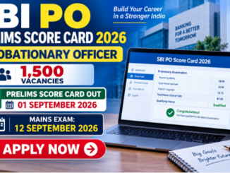 SBI PO Prelims Score Card 2026 showing marks and qualifying status for Mains exam