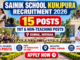 Sainik School Kunjpura Recruitment 2026 banner for 15 teaching and non-teaching posts