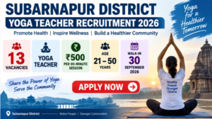 Subarnapur Yoga Teacher Recruitment 2026 notification for 13 vacancies and walk-in interview