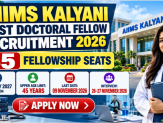 AIIMS Kalyani Post Doctoral Fellow Recruitment 2026 banner highlighting 35 fellowship seats and Apply Now.