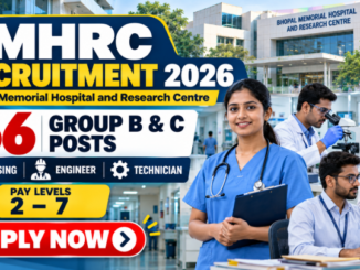BMHRC Recruitment 2026 banner featuring hospital professionals, 66 Group B and C vacancies, pay scales and Apply Now.