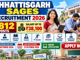 Chhattisgarh SAGES Recruitment 2026 banner for 1,812 teaching and school posts