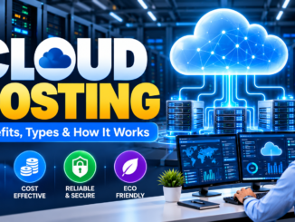 Cloud hosting explained with cloud computing servers and network infrastructure