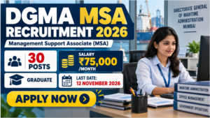 DGMA Management Support Associate Recruitment 2026 banner showing 30 vacancies and Apply Now information.