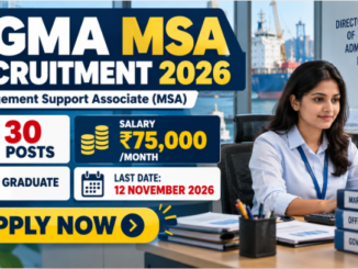 DGMA Management Support Associate Recruitment 2026 banner showing 30 vacancies and Apply Now information.
