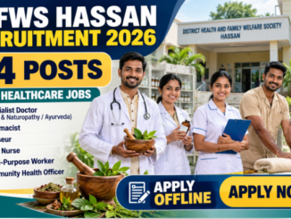 DHFWS Hassan Recruitment 2026 banner featuring AYUSH healthcare professionals and 24 job vacancies.