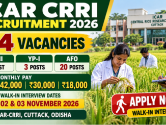 ICAR CRRI Recruitment 2026 banner for 24 Young Professional and Agricultural Field Operator vacancies