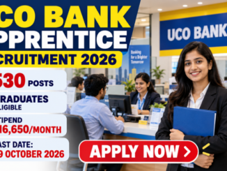 UCO Bank Apprentice Recruitment 2026 banner featuring banking professionals and 530 apprenticeship posts.