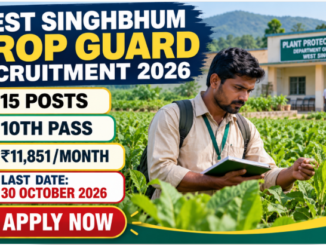 West Singhbhum Crop Guard Recruitment 2026 featuring agricultural field workers and government recruitment details.